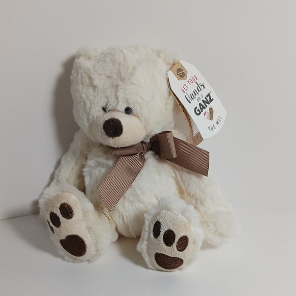 GANZ Other - HANDS ON A GANZ Jesse Teddy BEAR STUFFED ANIMAL PLUSH TOY Creamy White Brown